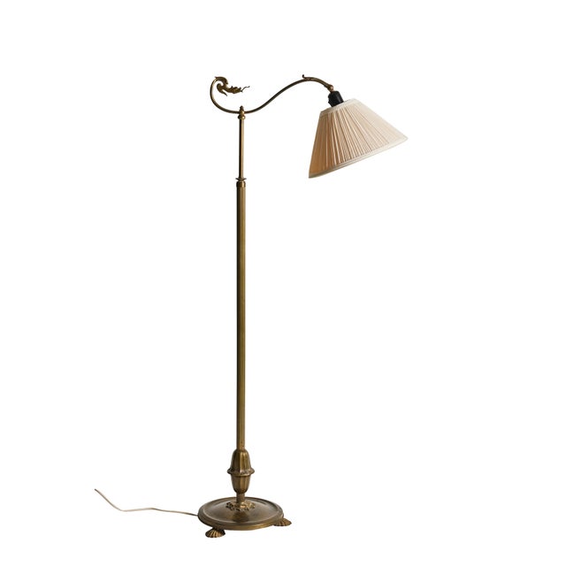 Scandinavian Art Deco Brass Floor Lamp, 1930s For Sale - Image 9 of 9