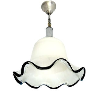 Portuguese Opaline Glass Pendant Light, 1960s For Sale