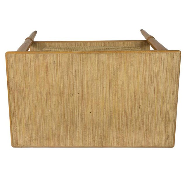 Brown Wicker Coffee Table with Magazine Rack, Italy, 1950s For Sale - Image 8 of 9