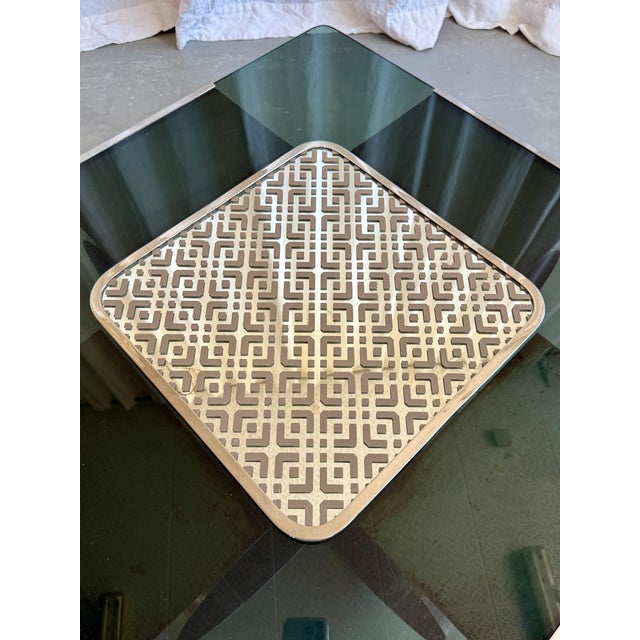 Metal Mid-Century Modern Italian Chrome and Mirrored Glass Placemat Serving Trays by Tommaso Barbi, 1970s, Set of 4 For Sale - Image 7 of 18