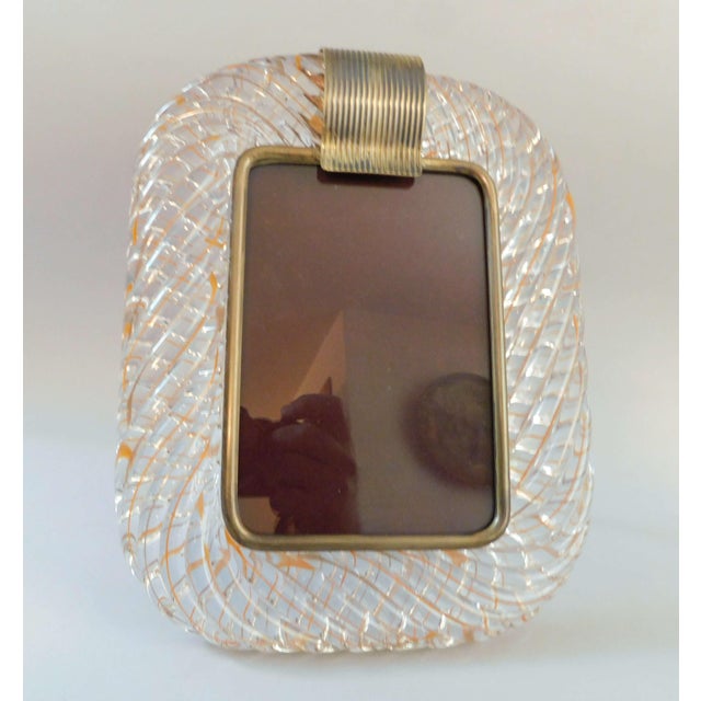 Italian 20th Century Orange Filament Murano Photo Frame For Sale - Image 3 of 7