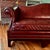 Mid 20th Century Mid 20th Century Gunlocke Oxblood Leather Camelback Sofa With Nailhead Trim For Sale - Image 5 of 13