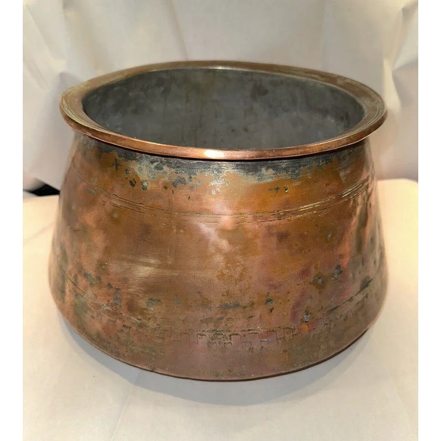Large Antique Copper Deghra Cooking Pot From India For Sale In Los Angeles - Image 6 of 10
