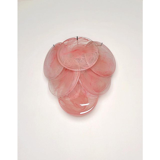 Alabaster Pink Glass Disks Wall Sconce, 1990s For Sale - Image 11 of 13