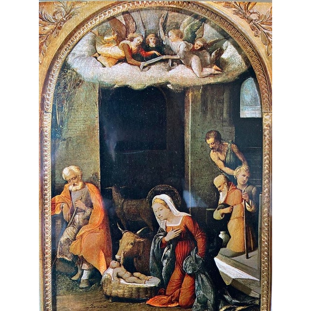 Baroque The Adoration of the Shepherds Reproduction Painting Depicted on a Glossy Wood Plaque For Sale - Image 3 of 8
