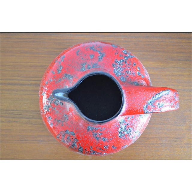 Red Fat Lava Ceramic Vase by Gräflich Ortenburg, 1960s For Sale - Image 8 of 10