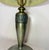 Metal Antique Art Deco Green Pittsburg Hand Painted Glass Bronze Patinated Table Lamp For Sale - Image 7 of 14