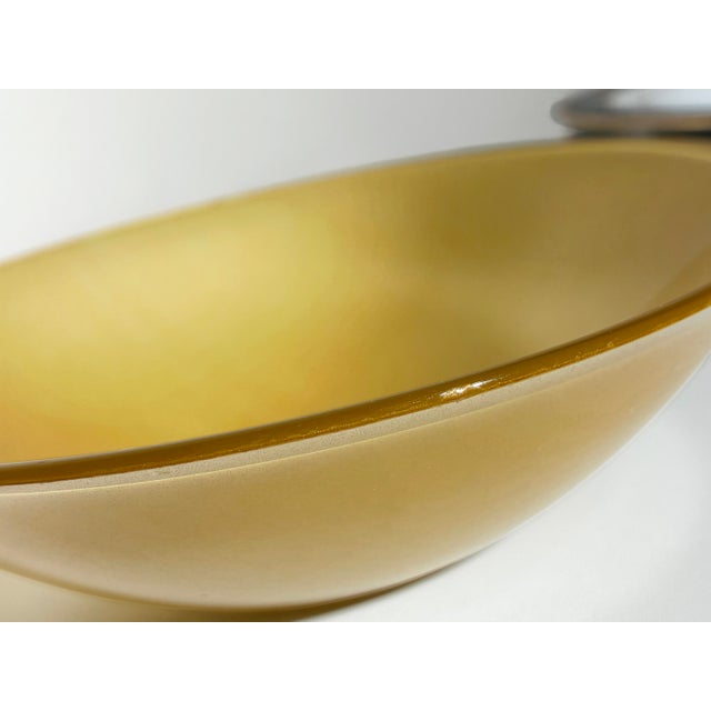 Late 20th Century Set of 4 French Frosted Champagne Gold Glass Serving Bowls by Arc France For Sale In Los Angeles - Image 6 of 6