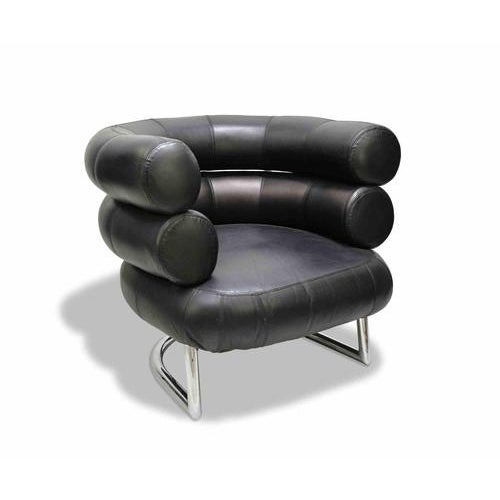 Bibendum Black Leather Chair by Eileen Gray, 1980s For Sale - Image 6 of 9