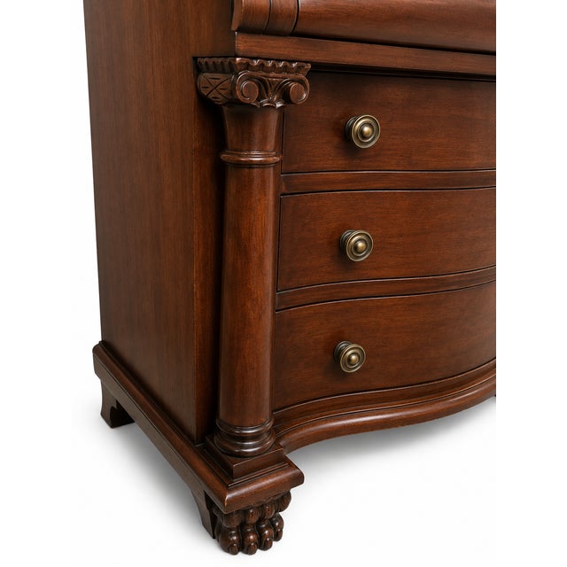 Antique Mahogany Ball & Claw Secretary Drop Front Desk For Sale - Image 4 of 7
