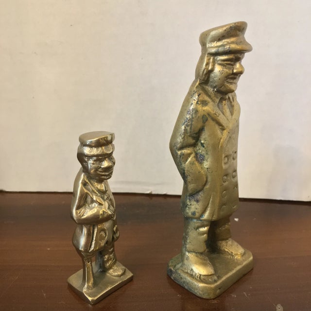 Pair of vintage brass "salty dog" fisherman figurines. Great vintage condition, minor patina.