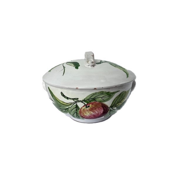 Vintage Hand-Painted Italian Farmhouse Ceramic Pottery Large Soup Tureen | Made in Italy For Sale - Image 16 of 16