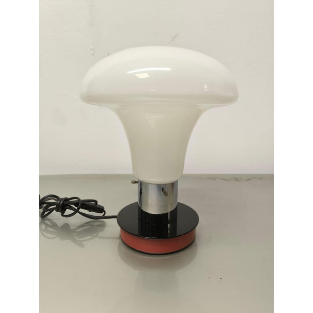 Space Age White Glass Table Lamp, 1970s For Sale - Image 11 of 12