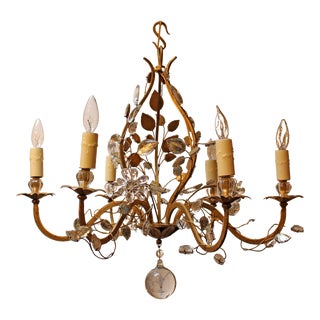 Vintage French 6-Light Chandelier For Sale