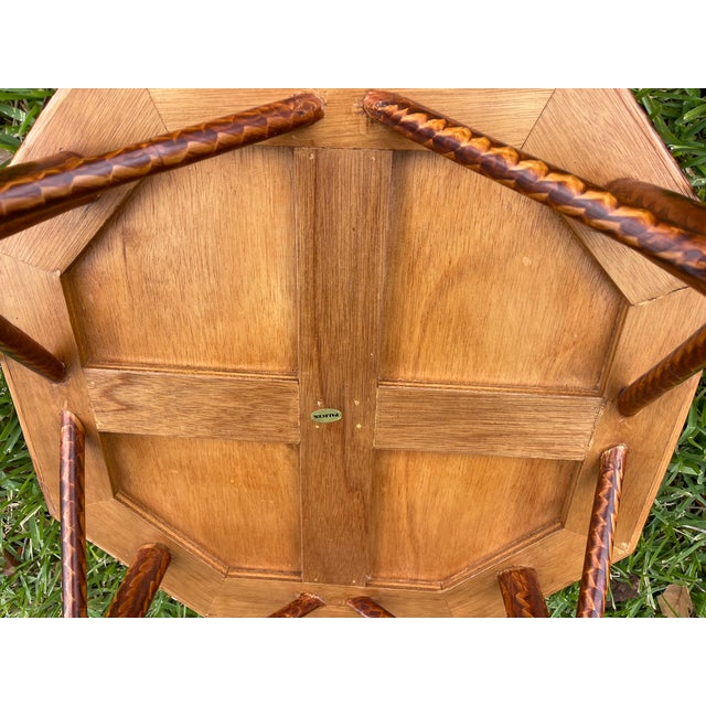 Vintage Palecek Tortoise Rattan & Wicker Side Table – Palm Beach Style For Sale - Image 11 of 11