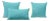 Sky Blue Outdoor Throw Pillows - Set of 3 - Beach Aquamarine for Sofa or Lounge Chairs For Sale