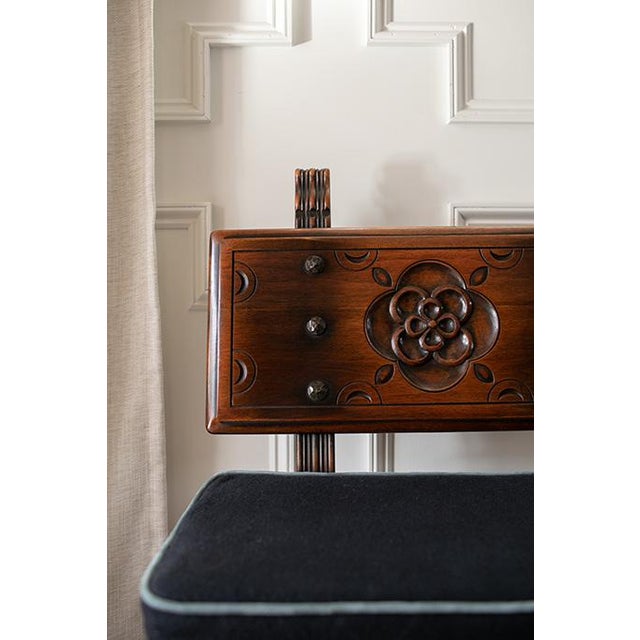 1930's Kittinger Furniture Spanish Baroque Style Iron-Mounted Walnut Hall Bench For Sale - Image 11 of 17