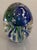 This blue and green jellyfish paper weight, after Murano Art Glass, was expertly crafted with perfectly controlled bubbles...