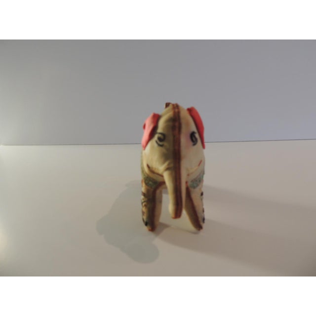 Vintage Patchwork Hand Made Elephant Textile Toy From India For Sale - Image 4 of 6