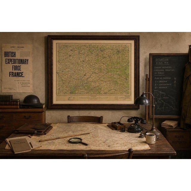 WWI British War Office Map of Arras, Amiens and Reims from Edward Stanford, 1914 For Sale - Image 9 of 10