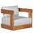 Paradiso Outdoor Solid Teak Wood Sofa Set - Light Gray Fabric For Sale In Chicago - Image 6 of 11