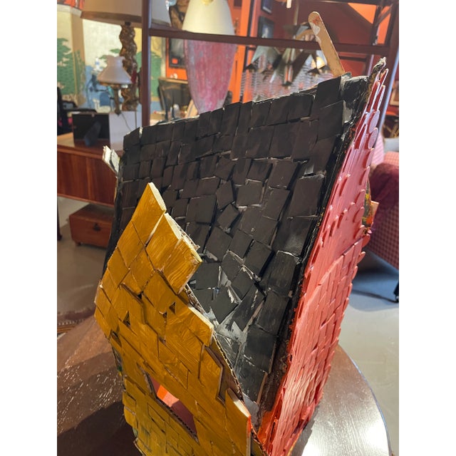 Orange Contemporary Outsider Art Mixed-Media Sculpture of Affordable Housing For Sale - Image 8 of 10