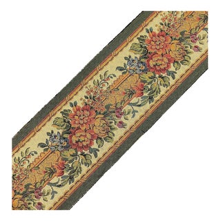 Tapestry Border Fabric - Floral With Green - Almost 3 Yards For Sale