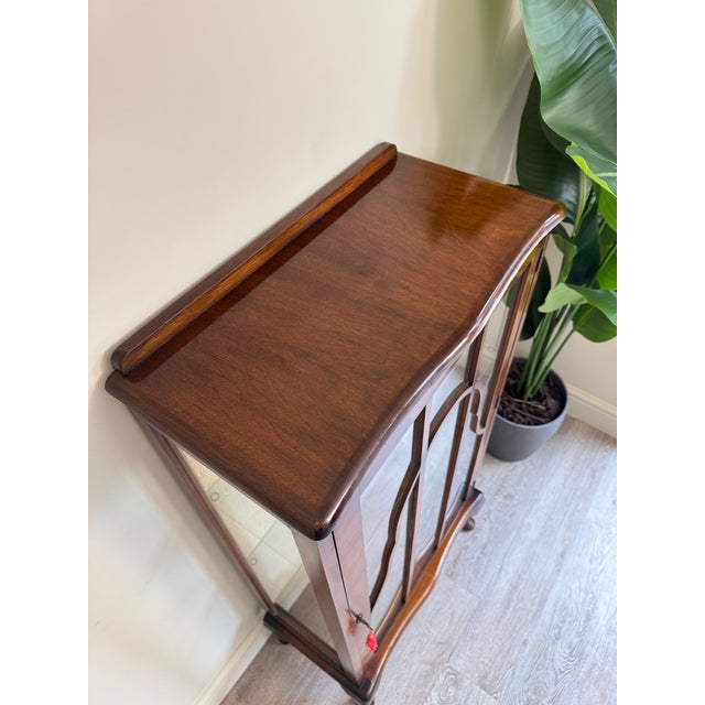 Art Deco Style Glass and Wooden Display Cocktail Cabinet, 1950s For Sale - Image 6 of 12