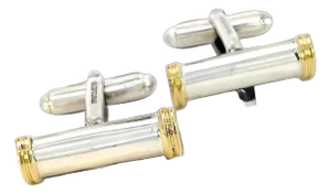1990s Tiffany & Co Estate Cufflinks 18k Gold Sterling Silver, 2 Pieces