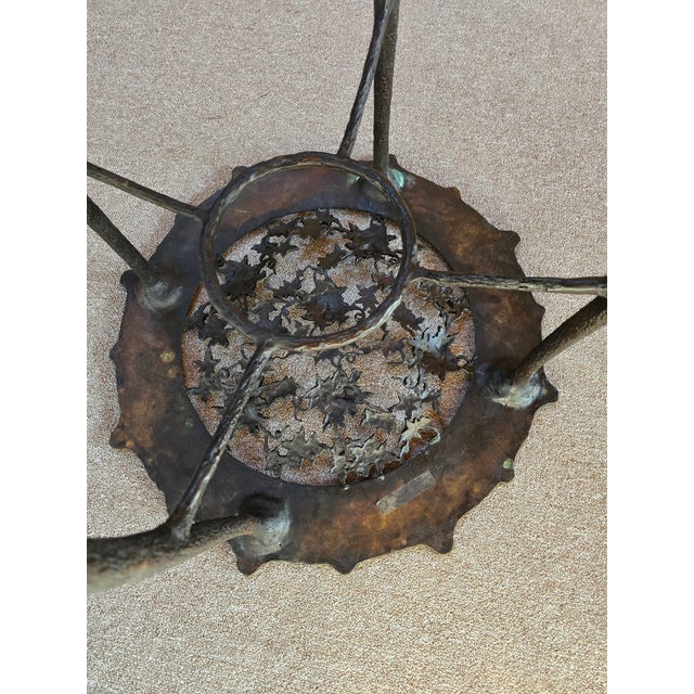Chocolate Vintage Diego Giacometti Style Signed Bronze Table For Sale - Image 8 of 9