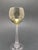 Very beautiful, minimalist wine glasses in the late Art Nouveau style, circa 1915, crystal glass with a beryl-olive green...