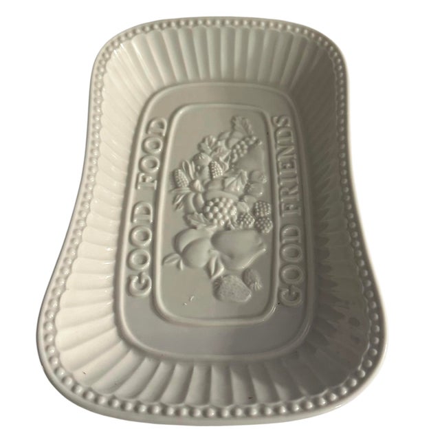 Godinger 'Good Food Good Friends' Ceramic Serving Platter For Sale In Birmingham - Image 6 of 9