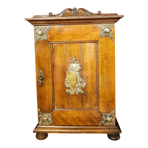 19th Century French Renaissance Revival Heraldic Knight Cabinet / Comtoise Clock Case