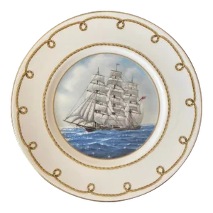 Mid 20th Century English Porcelain Nautical Desk Jewelry Dish With Rope Design by Coalport