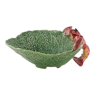 Bordallo Pinheiro Cabbage with Lobsters Salad Bowl, 16" For Sale