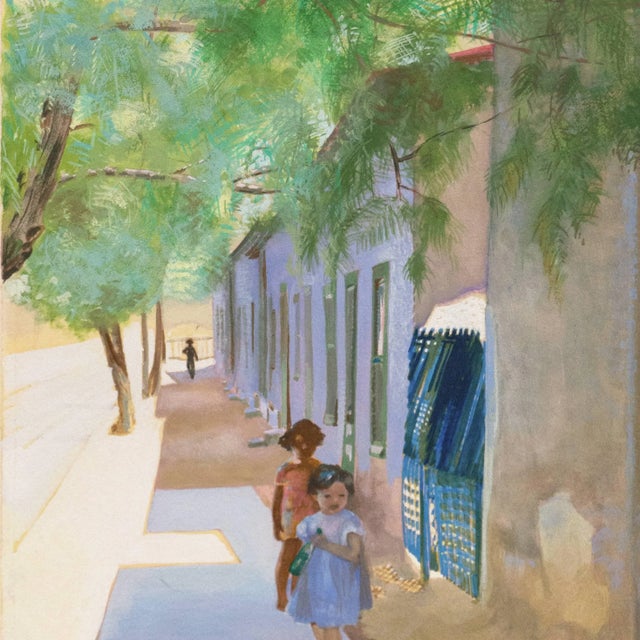 'In the Shade of La Casa Cordova, Tucson' by Marian Stahl, Circa 1960 For Sale In Monterey, CA - Image 6 of 9