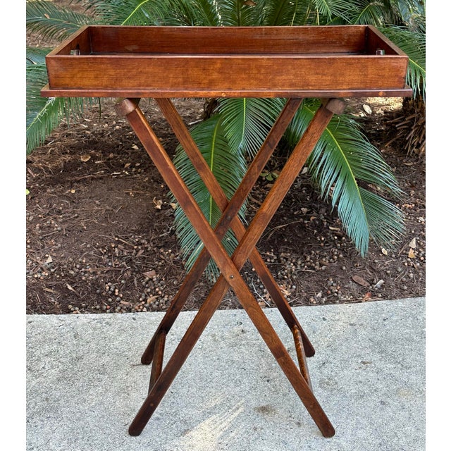 Tall Butlers tray on folding stand for use a a bar or serving set up. Easy to move around your home as you may need for...