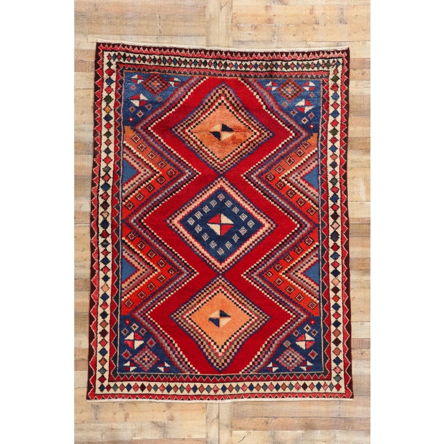Vintage Persian Lori Diamond Medallion Rug - 06'06 X 08'10 For Sale - Image 9 of 9