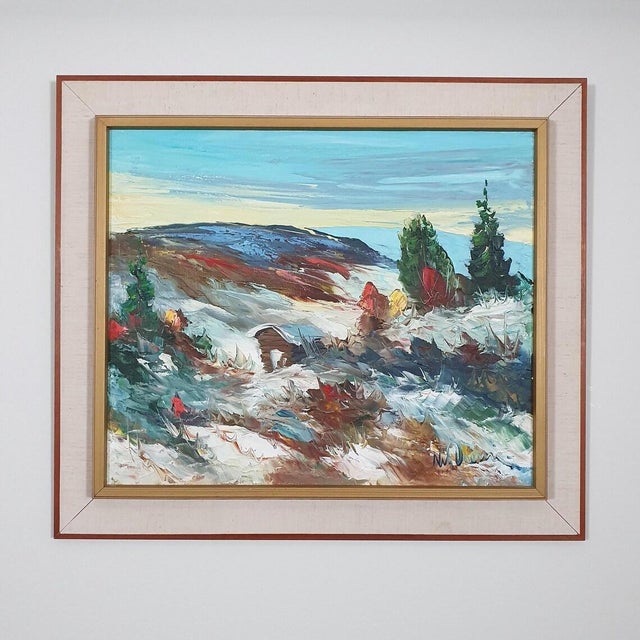 Nils Dramé, Winter Landscape, 1960s, Oil Painting on Canvas, Framed For Sale - Image 9 of 18