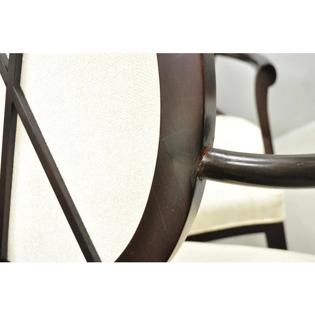 Barbara Barry for Baker Oval X-Back Mahogany Stain Dining Chairs - Set of 6 For Sale - Image 13 of 18