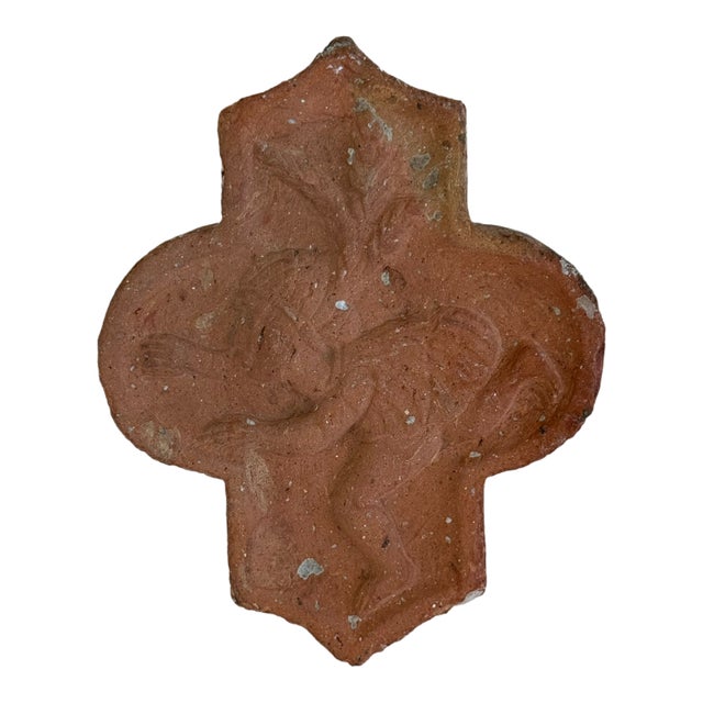 French Medieval Terracotta Ceiling Tile For Sale