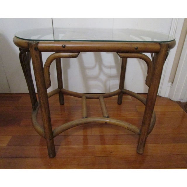 1960s 1960s Mid Century Modern Bamboo Side or Coffee Table With Glass Top For Sale - Image 5 of 10