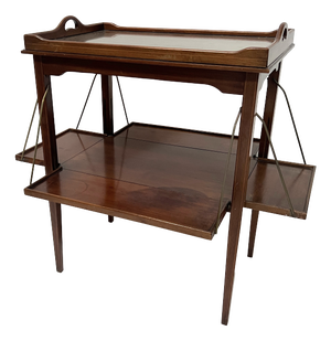 Mahogany Serving Table with Marquetry Net Decoration