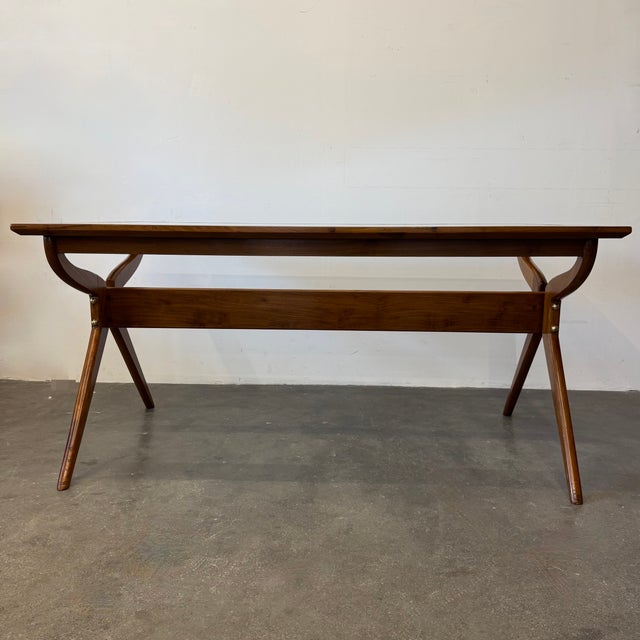 Teak and Glass Dining Table, 1950s For Sale - Image 3 of 12