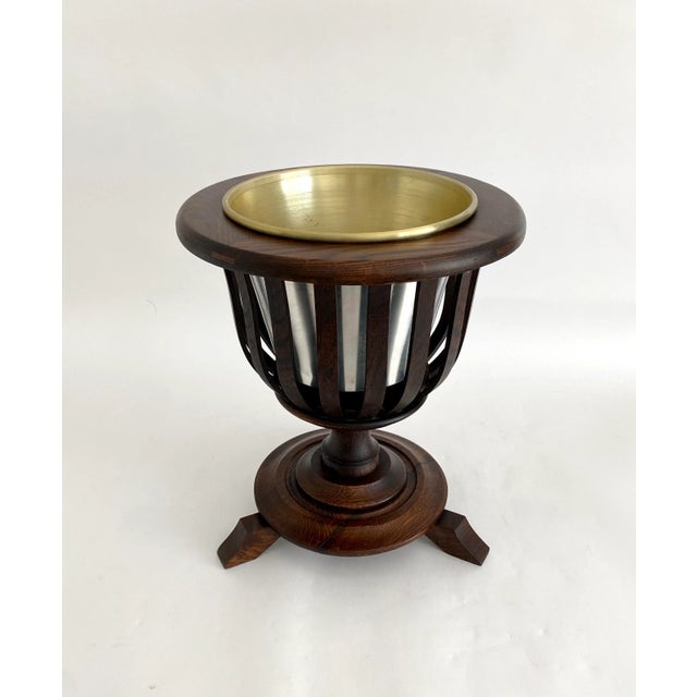 19th C Dutch Oak Turned Ice Bucket Jardiniere For Sale - Image 4 of 12