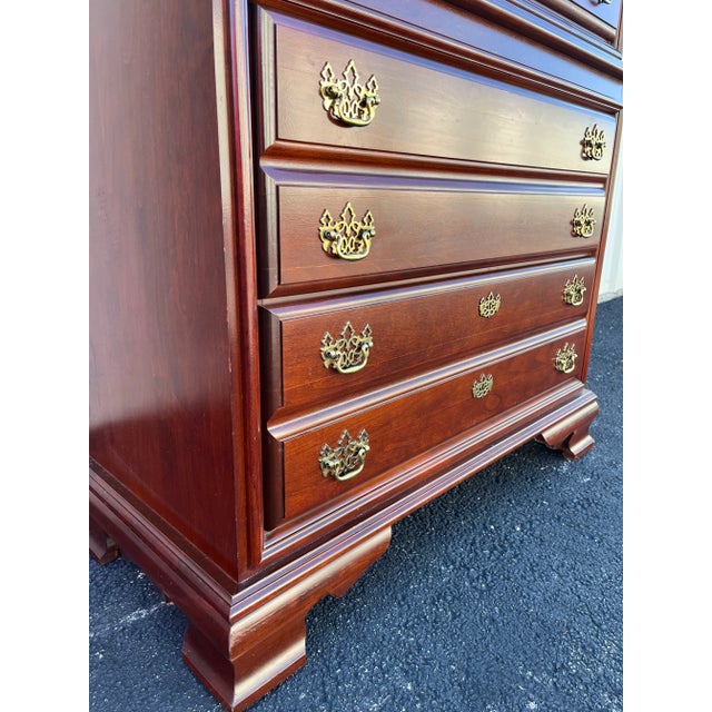 Cherry Chippendale 6-Drawer Chest of Drawers For Sale - Image 6 of 12