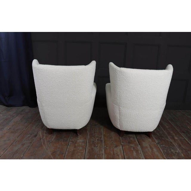 Mid-Century Italian Wingback Armchairs in Bouclé, 1950s, Set of 2 For Sale - Image 16 of 18