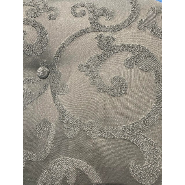 Early 20th Century Antique Bergère Chair Upholstered in Pale Silvery Blue Brunschwig & Fils Fabric For Sale - Image 5 of 6