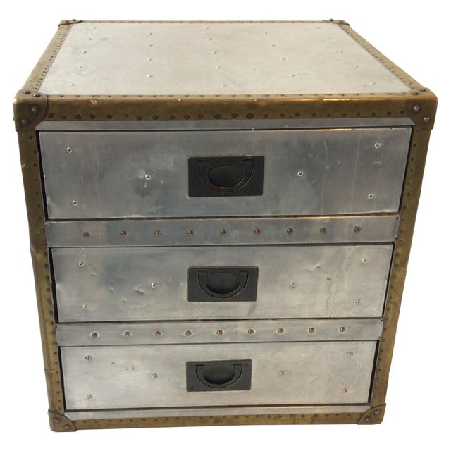 Restoration Hardware Metal Campaign Style End Table Chairish