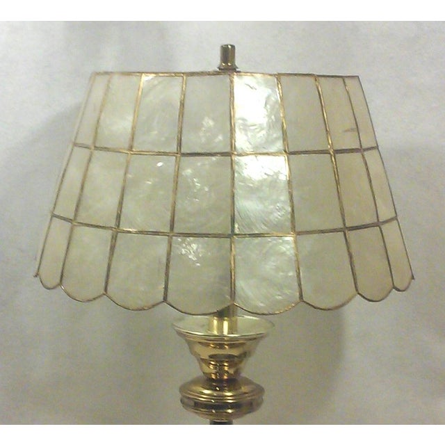 Brass Table Lamp with Capiz Shell Shade Chairish